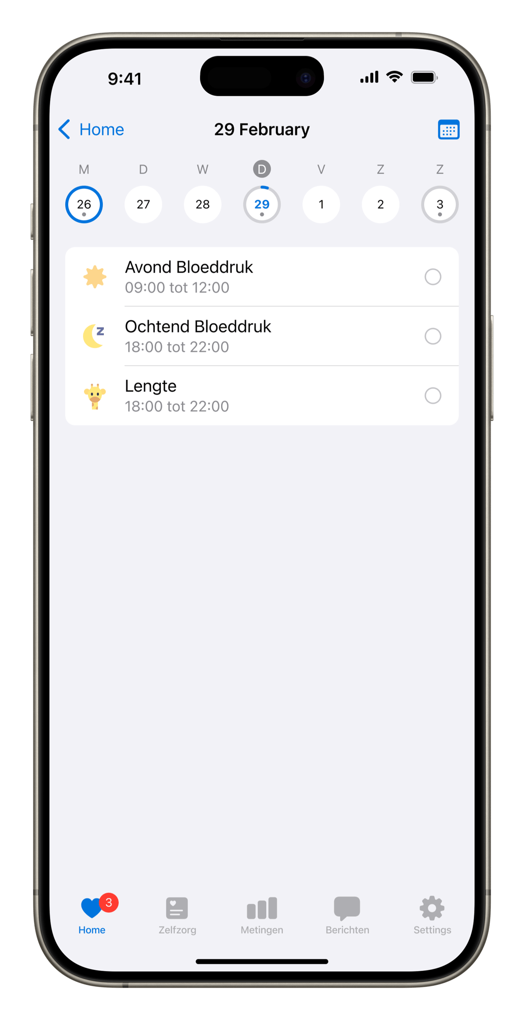 Luscii app - My Shedule